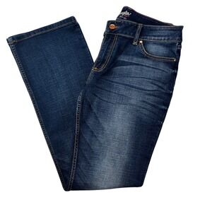 Wrangler Bootcut Jeans Women 13/14 Dark Wash Stretch Denim Western 34" Waist